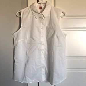 White Sleeveless Blouse